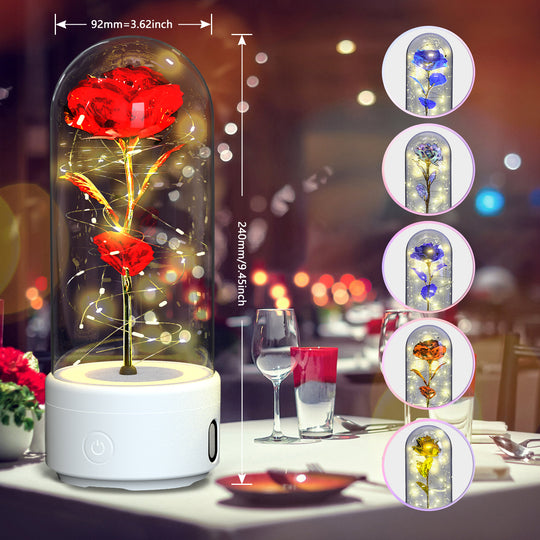 Rose LED Night Light with Bluetooth Speaker