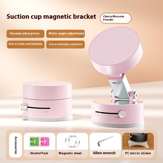 Foldable Magnetic Vacuum Phone Holder with Suction Cup