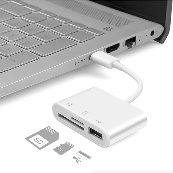 3-in-1 USB-C Hub with SD Card Reader