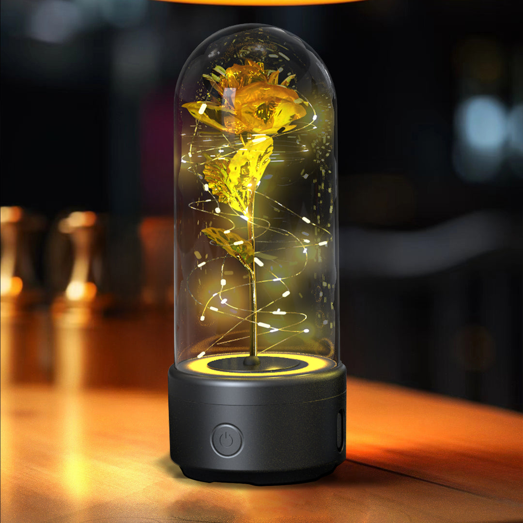 Rose LED Night Light with Bluetooth Speaker