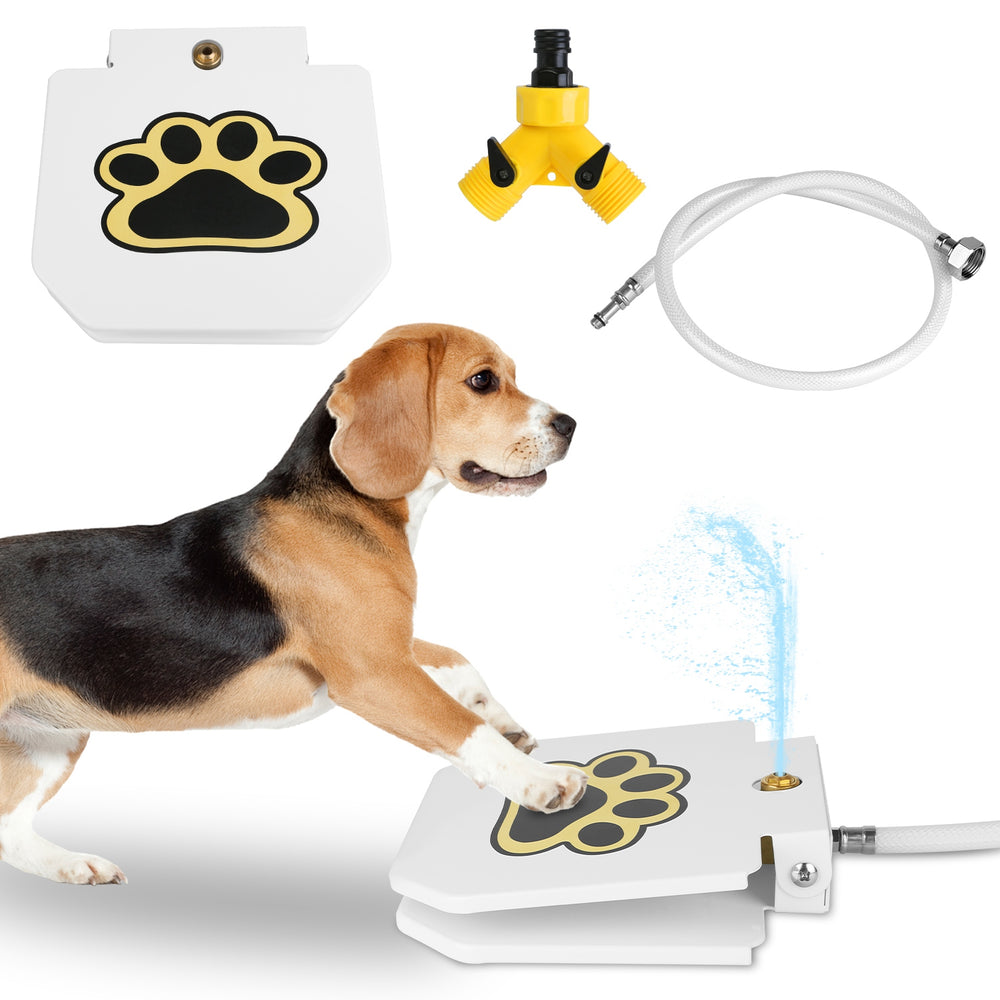 Image of a Step-On Outdoor Dog Water Fountain by DaDa Bedding Collection, designed for easy access and outdoor pet hydration.