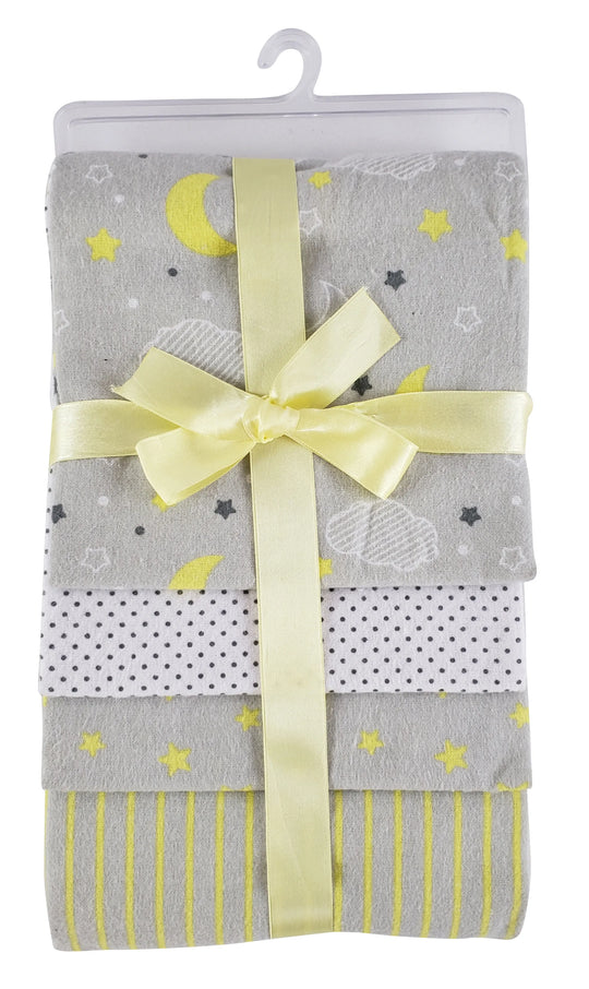 Bambini 4-Pack Cotton Flannel Receiving Blankets