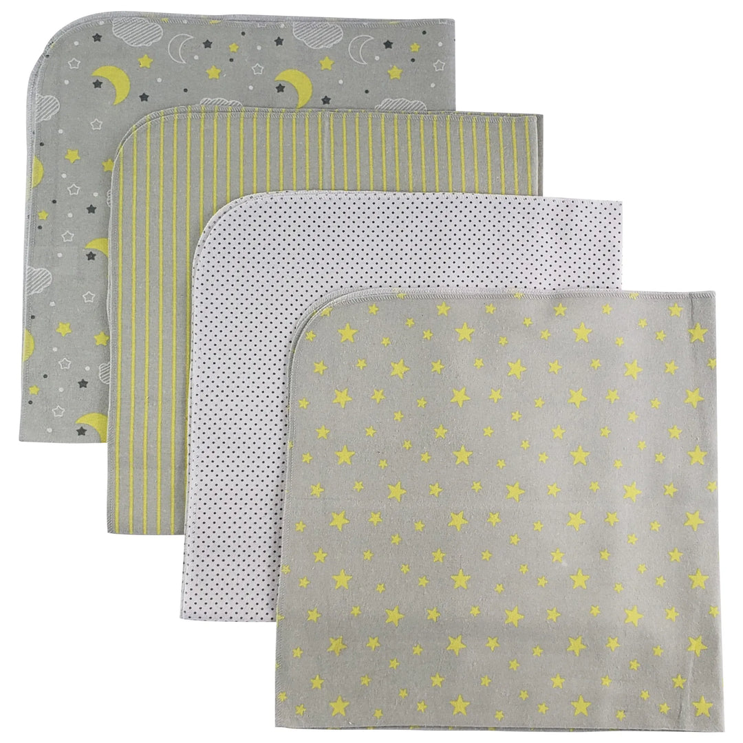 Bambini 4-Pack Cotton Flannel Receiving Blankets