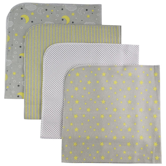 Bambini 4-Pack Cotton Flannel Receiving Blankets