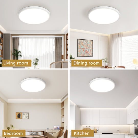 12 In. LED Flush Mount Ceiling Light Fixture - 2880 Lumens, Dimmable