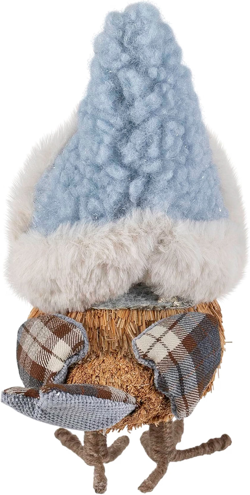 Woodland Standing Bird with Plush Winter Hat Christmas Figure - 7.5"