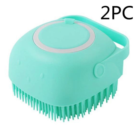 Pet Bath &amp; Massage Brush with Built-In Shampoo Dispenser