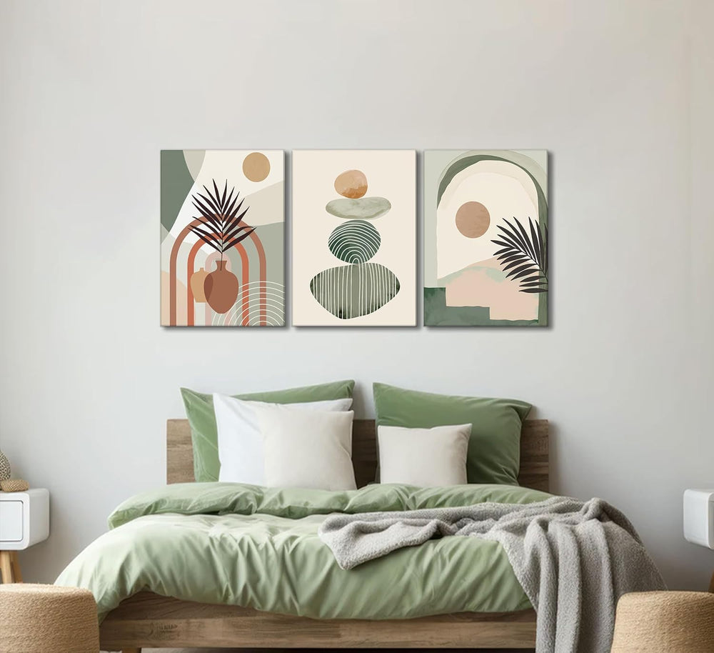 3-Piece Framed Boho Canvas Wall Art Set