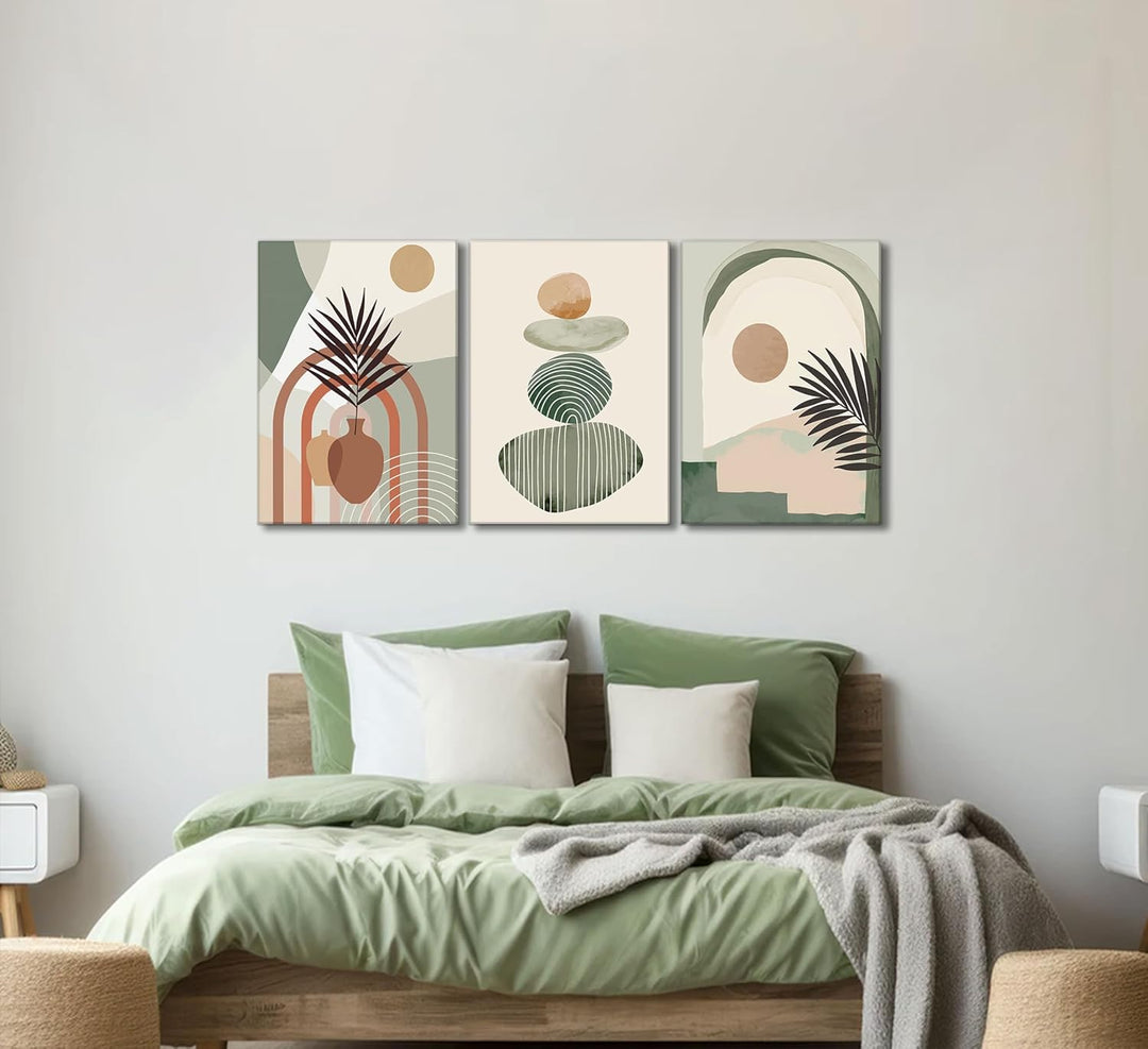3-Piece Framed Boho Canvas Wall Art Set