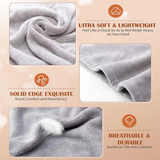 3-Pack Microfiber Hair Towel Wraps