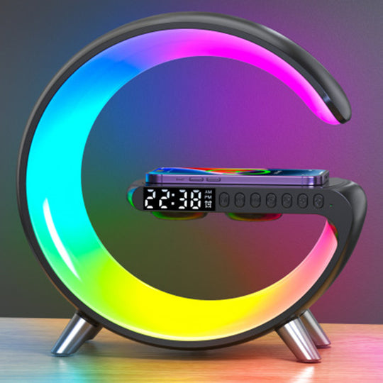 G-Shaped LED Lamp with Speaker &amp; Wireless Charger