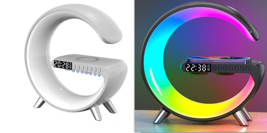 G-Shaped LED Lamp with Speaker &amp; Wireless Charger