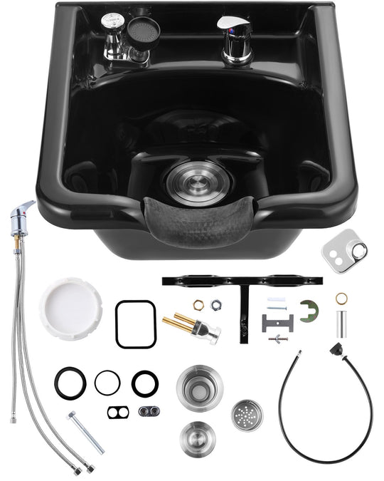 Black ABS Salon Shampoo Bowl Sink