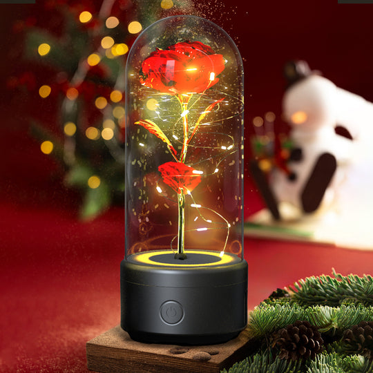 Rose LED Night Light with Bluetooth Speaker