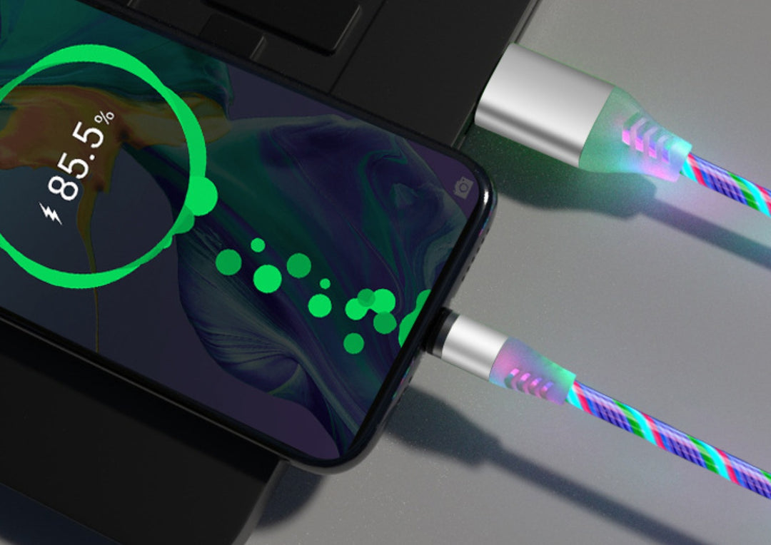 Magnetic LED Charging Cable for iPhone, Android &amp; USB-C