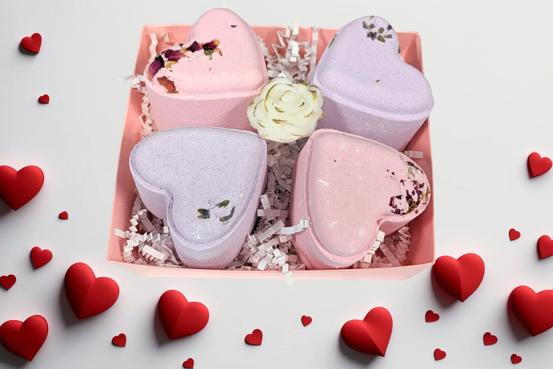 Lavender Heart Shower Steamer Gift Set – Set of 4