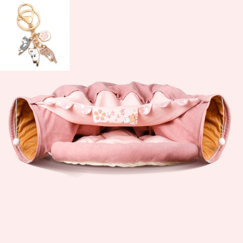 Cozy Collapsible Cat Tunnel Bed