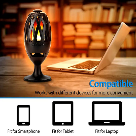 LED Flame Bluetooth Speaker with Flickering Torch Light