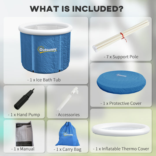 Portable Cold Plunge Ice Bath Tub with Thermal Lid