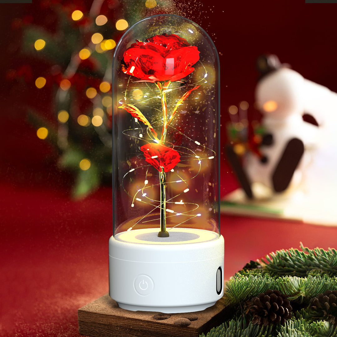 Rose LED Night Light with Bluetooth Speaker