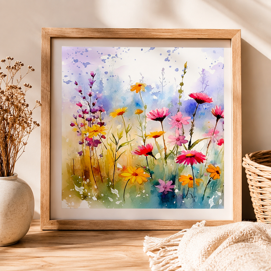 Boho Wildflower Watercolor Print (Digital Download)