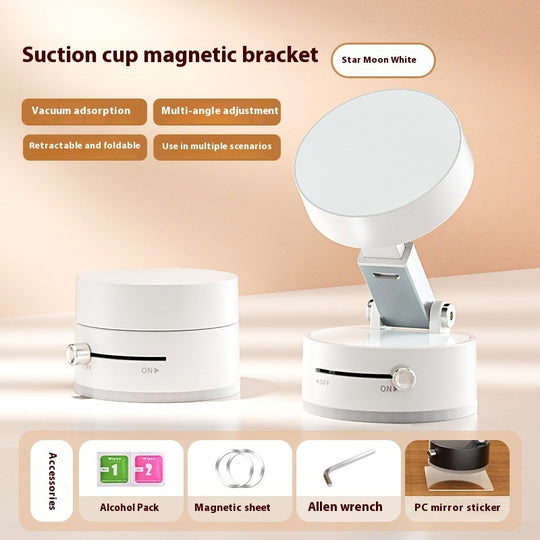 Foldable Magnetic Vacuum Phone Holder with Suction Cup