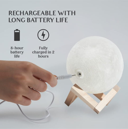 16-Color LED Moon Lamp with Stand &amp; Remote