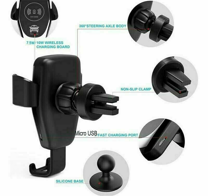 10W Qi Automatic-Clamping Wireless Car Charger