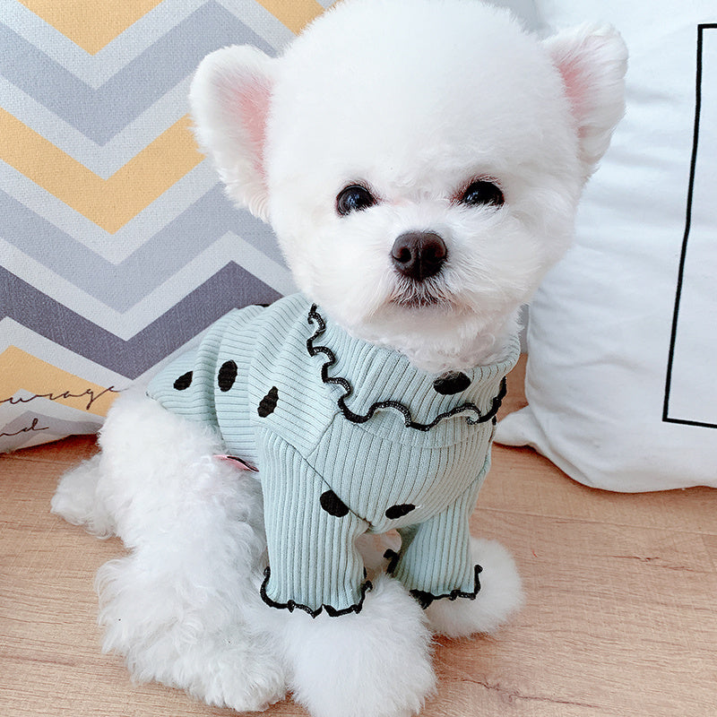 Cozy Polka Dot Turtleneck Dog Sweater