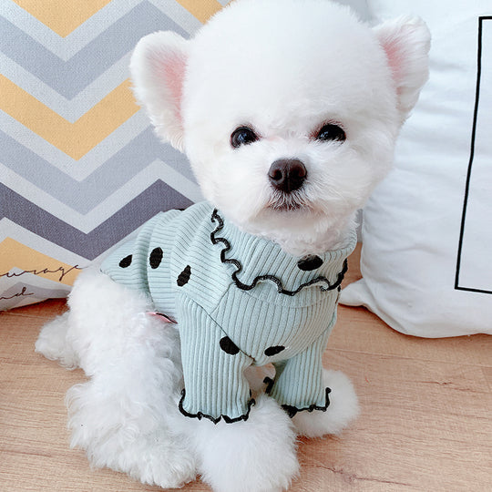 Cozy Polka Dot Turtleneck Dog Sweater