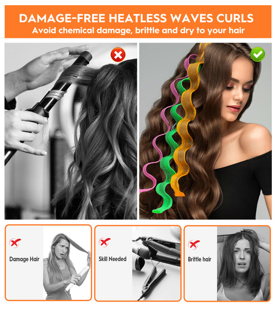 Heatless Wave Hair Curlers Styling Kit 30 Pieces