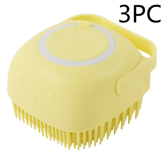 Pet Bath &amp; Massage Brush with Built-In Shampoo Dispenser
