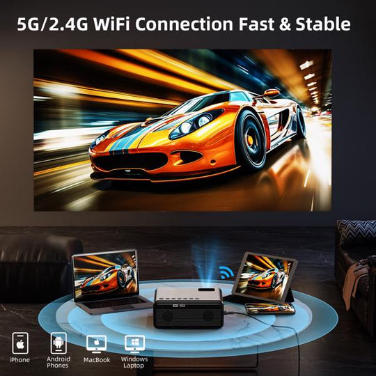 1080P WiFi &amp; Bluetooth Portable Projector