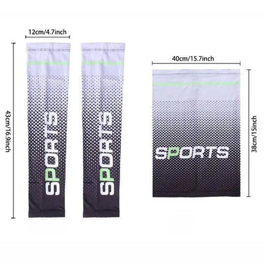 UV Cooling Arm Sleeves &amp; Face Mask Set for Outdoor Sports