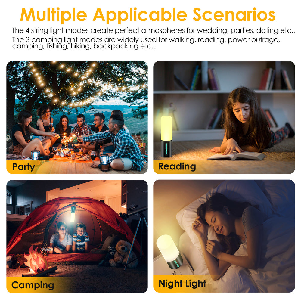 4-in-1 Rechargeable Camping String Light