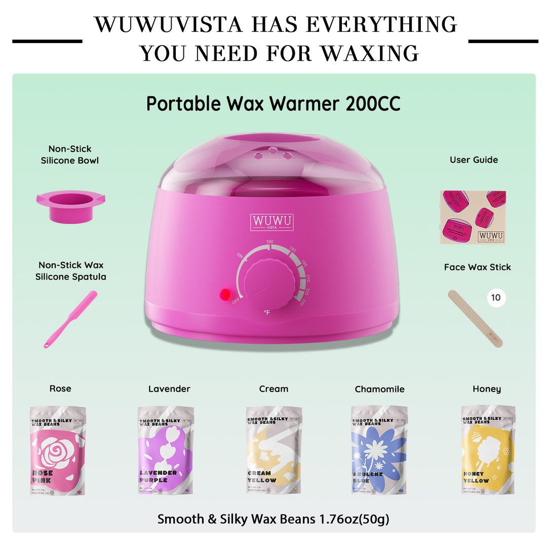 19-Piece Hair Removal Wax Warmer Kit with Wax Beads