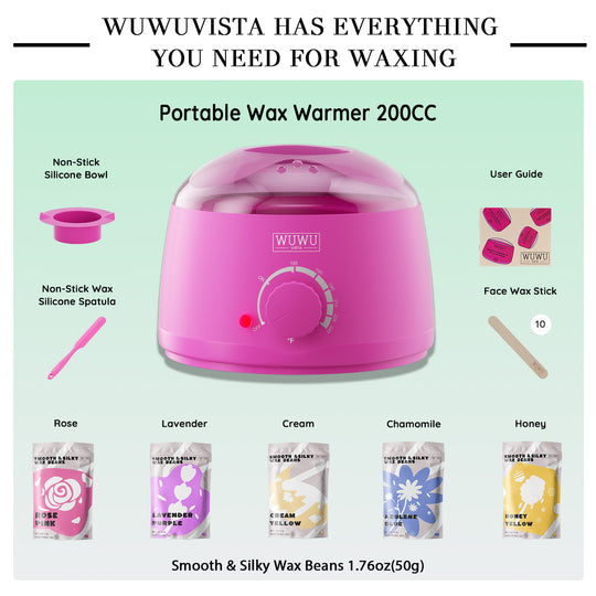 19-Piece Hair Removal Wax Warmer Kit with Wax Beads