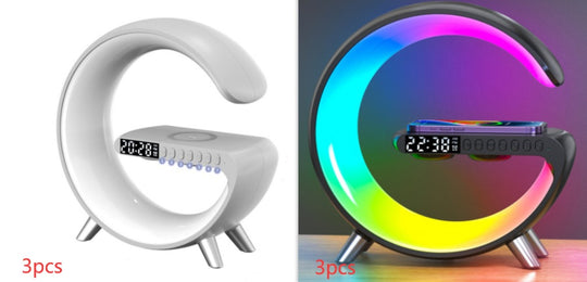 G-Shaped LED Lamp with Speaker &amp; Wireless Charger