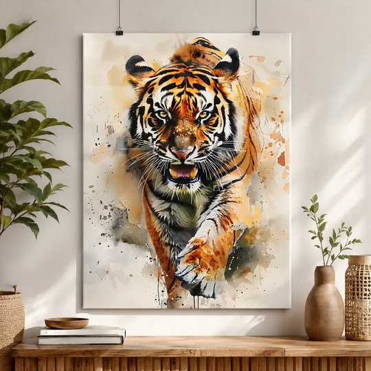 Watercolor Tiger Art Print Poster
