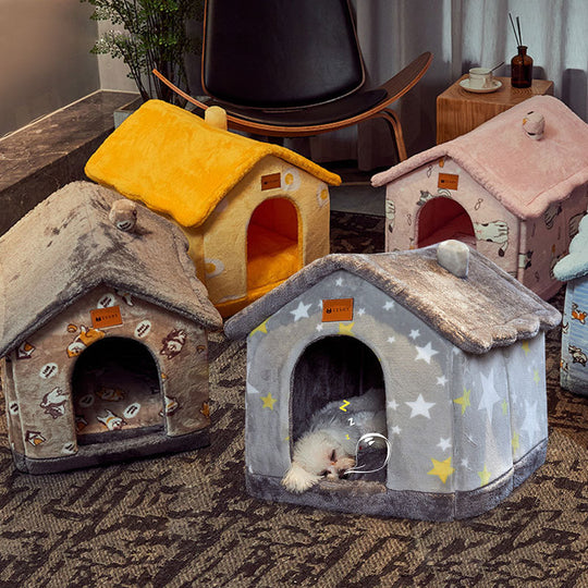 Plush Cozy Foldable Pet House