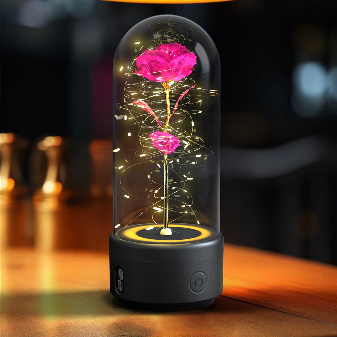 Rose LED Night Light with Bluetooth Speaker