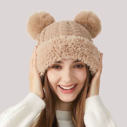 Cozy Double Pom-Pom Winter Knit Beanie