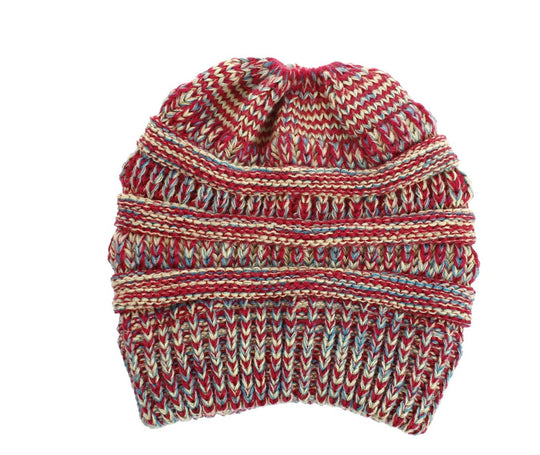 Knit Ponytail Beanie Hat for Women