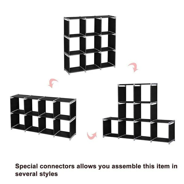 9-Cube 3-Tier Storage Organizer Shelf