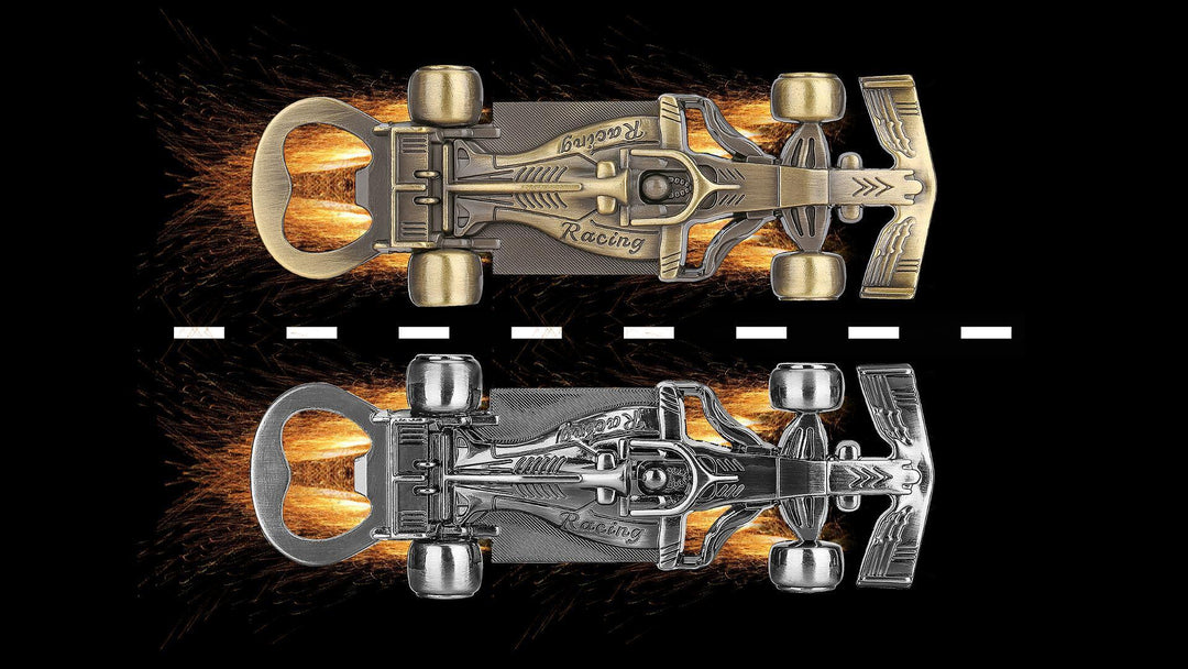 Racing car-inspired bottle openers