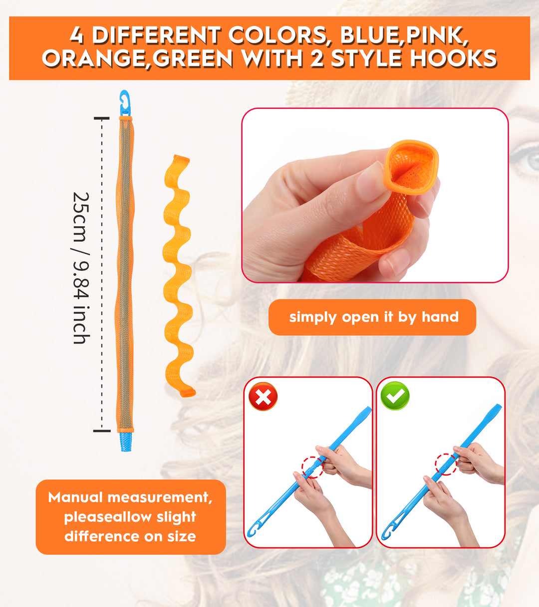 Heatless Wave Hair Curlers Styling Kit 30 Pieces