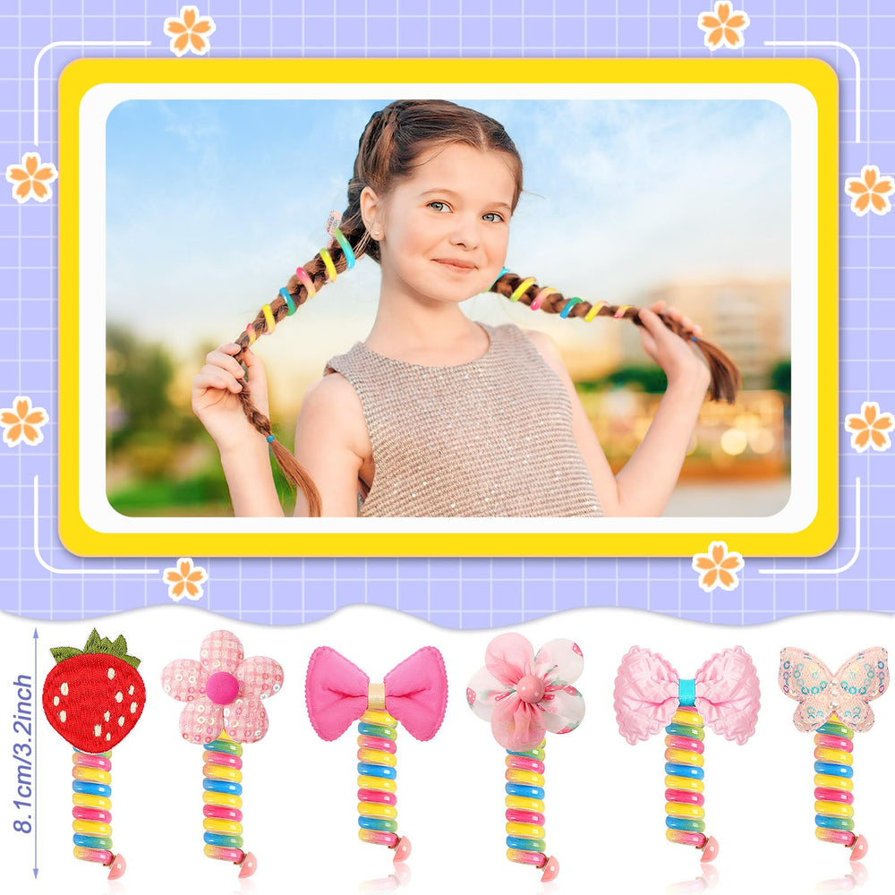 6-Pack Spiral Bow Hair Ties