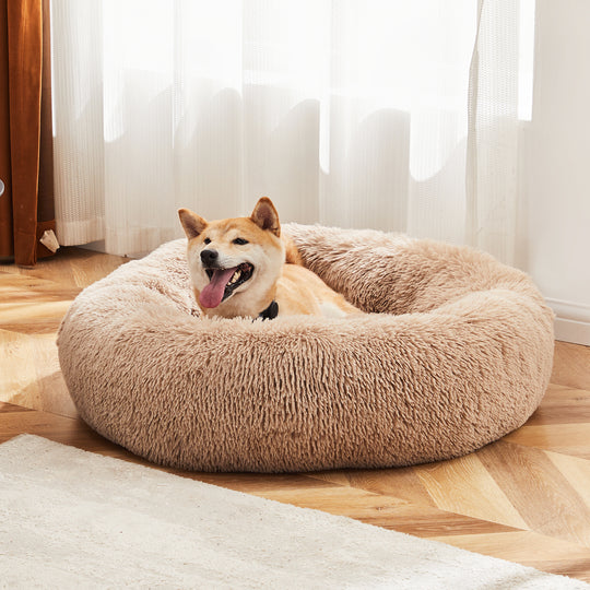 24-Inch Plush Faux Fur Pet Bed