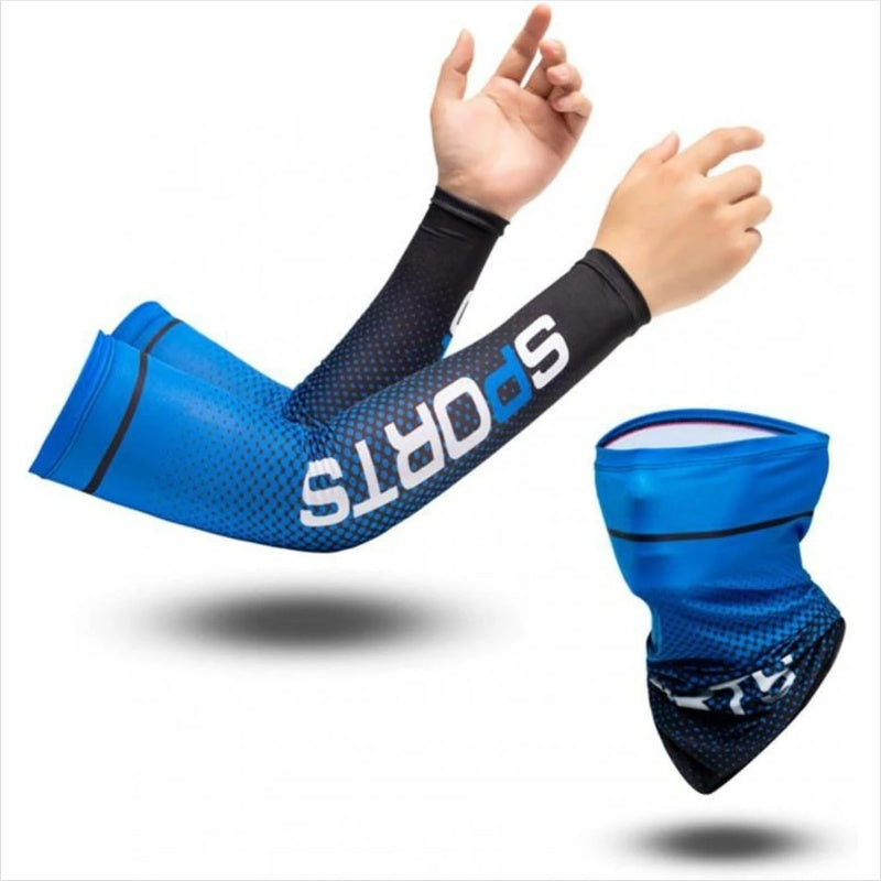 UV Cooling Arm Sleeves &amp; Face Mask Set for Outdoor Sports
