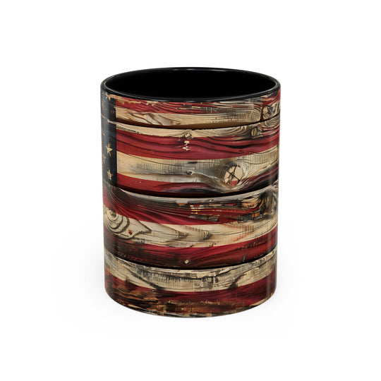 Cylindrical container with American flag design on a white background